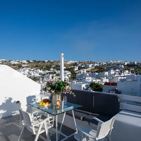 Mykonos Town Aura Panorama With Private Terrace 아파트 *